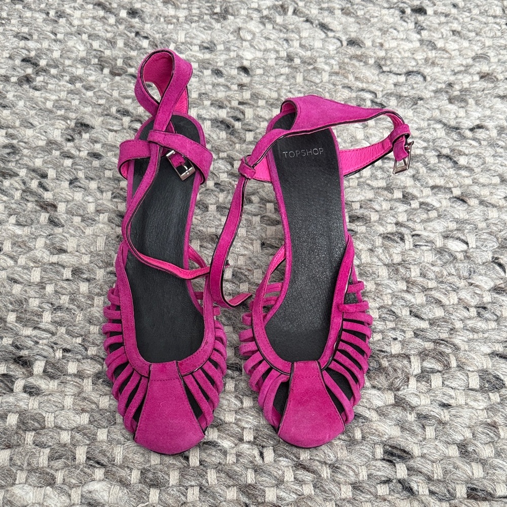 Topshop Fuchsia Strappy Sandals